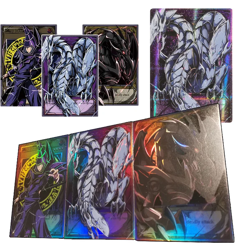 

Самодельные открытки Yu-Gi-Oh, красные глаза, черный дракон, темные Волшебные синие глаза, белый дракон, праздничные подарки, коллекционные открытки