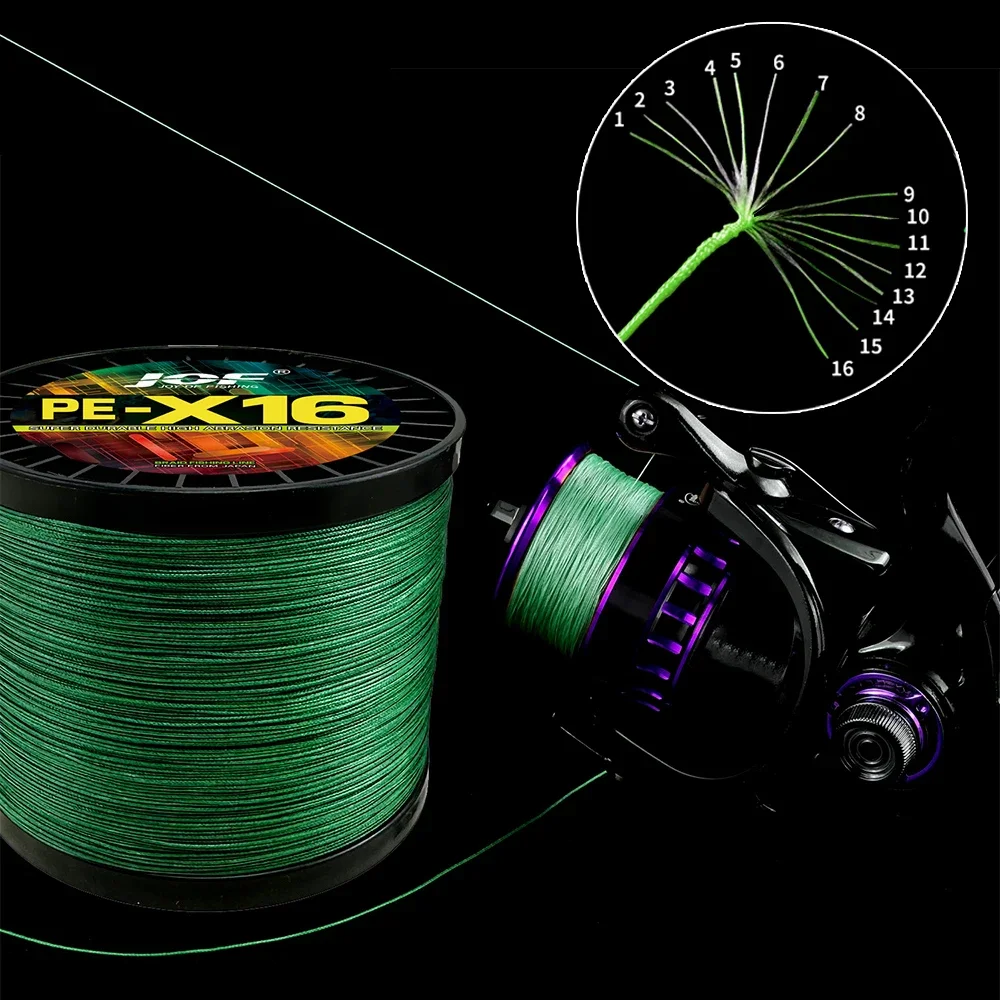 Super Strong 16Strand Braid Fishing Line25 32 55 68 40 80 100 125 140 161 200LB Multifilament X-wire Core 100-1000M Rock Fishing