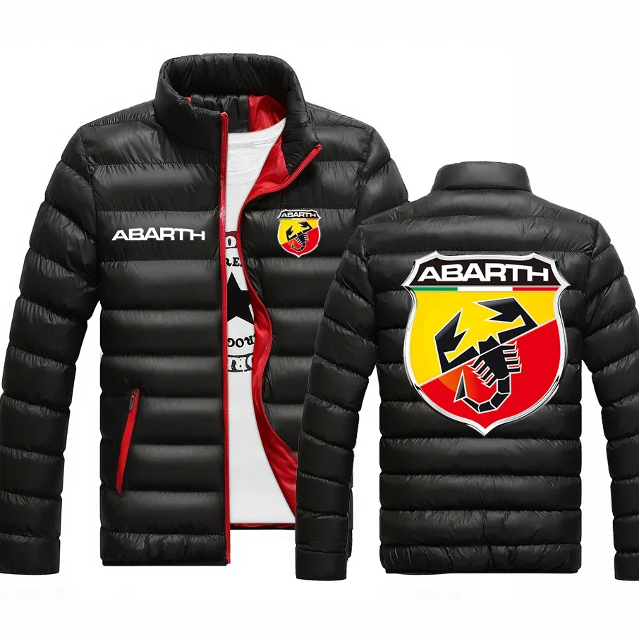 

Хлопковые мужские удобные зимние теплые куртки ABARTH, однотонные пальто на молнии с принтом, худи для колледжа