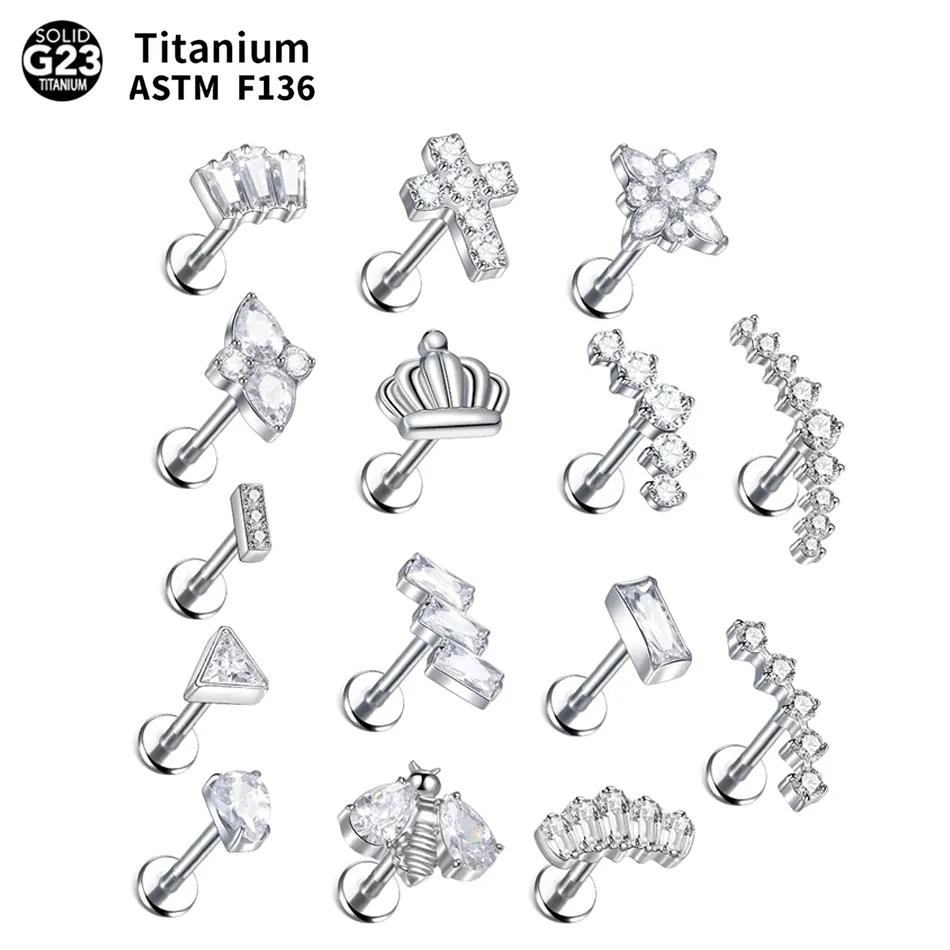 Titanio Bee Crown Cross Dermal Anchor Top Micro Piercing Dermici Kit Skin Diver Surface Helix Labret Stud Piercing Jewelry