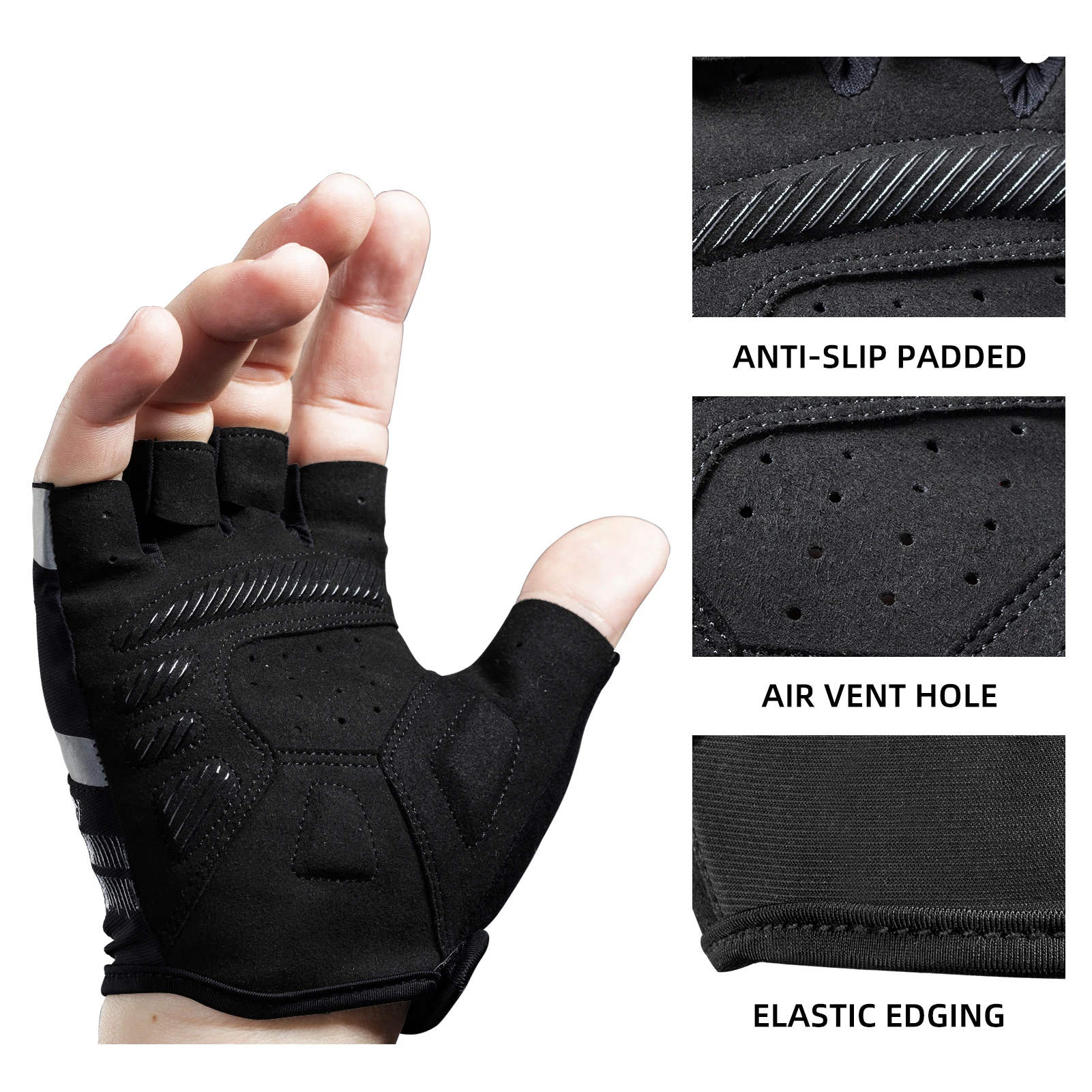 Cycling Gloves Sport Gloves Sports Half Finger Gloves ROCKBROS Summer Cycling Gloves Half Finger Shockproof Breathable Gym Gloves Men MTB Fingerless Bicycle Cycling Equipment
