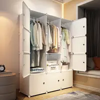 Armoire à vêtements pliable en plastique anti-poussière, meubles de chambre à coucher, meubles de maison, armoires à vêtements simples, commodes, cube, Psychde rangement, Cisco pour bébé 1