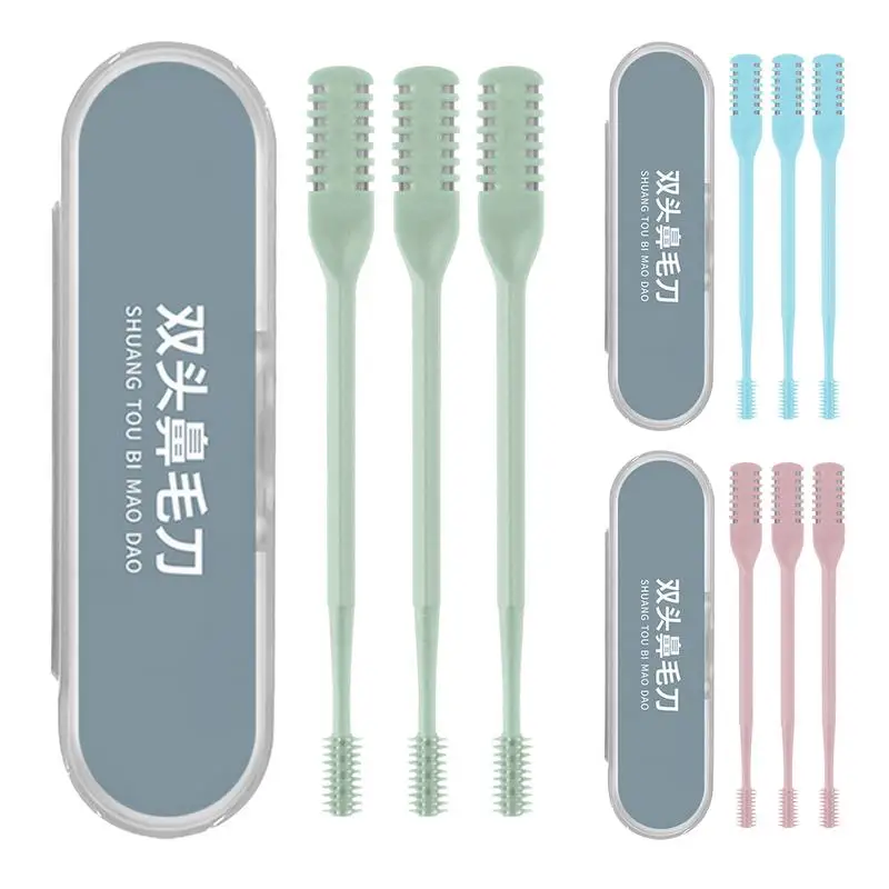 Nasal Hair Cutter 3X Stainless Steel Nasal Hair Trimmer Double-Sided Shaving Trimming Tool Portable Nose Scissors for Men