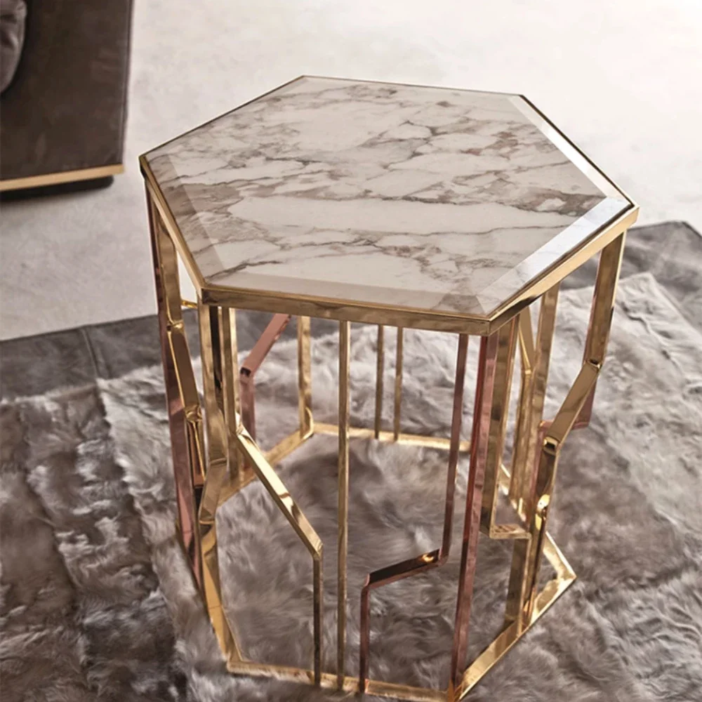 

Marble Tea Table Tempered Glass Tea Table Stainless Steel Coffee Table