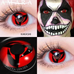 AMARA Vibrant Red Cosmetic Contact Lenses for Stunning Cosplay and Festive Makeup (KAKASHI)