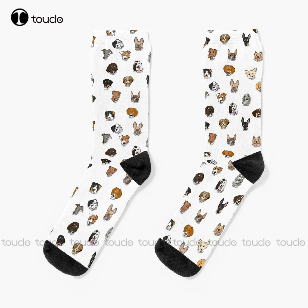 

Dogs! Dog Dogs Puppy Puppies Socks White Socks Mens 360° Digital Print Personalized Custom Unisex Adult Teen Youth Socks Art
