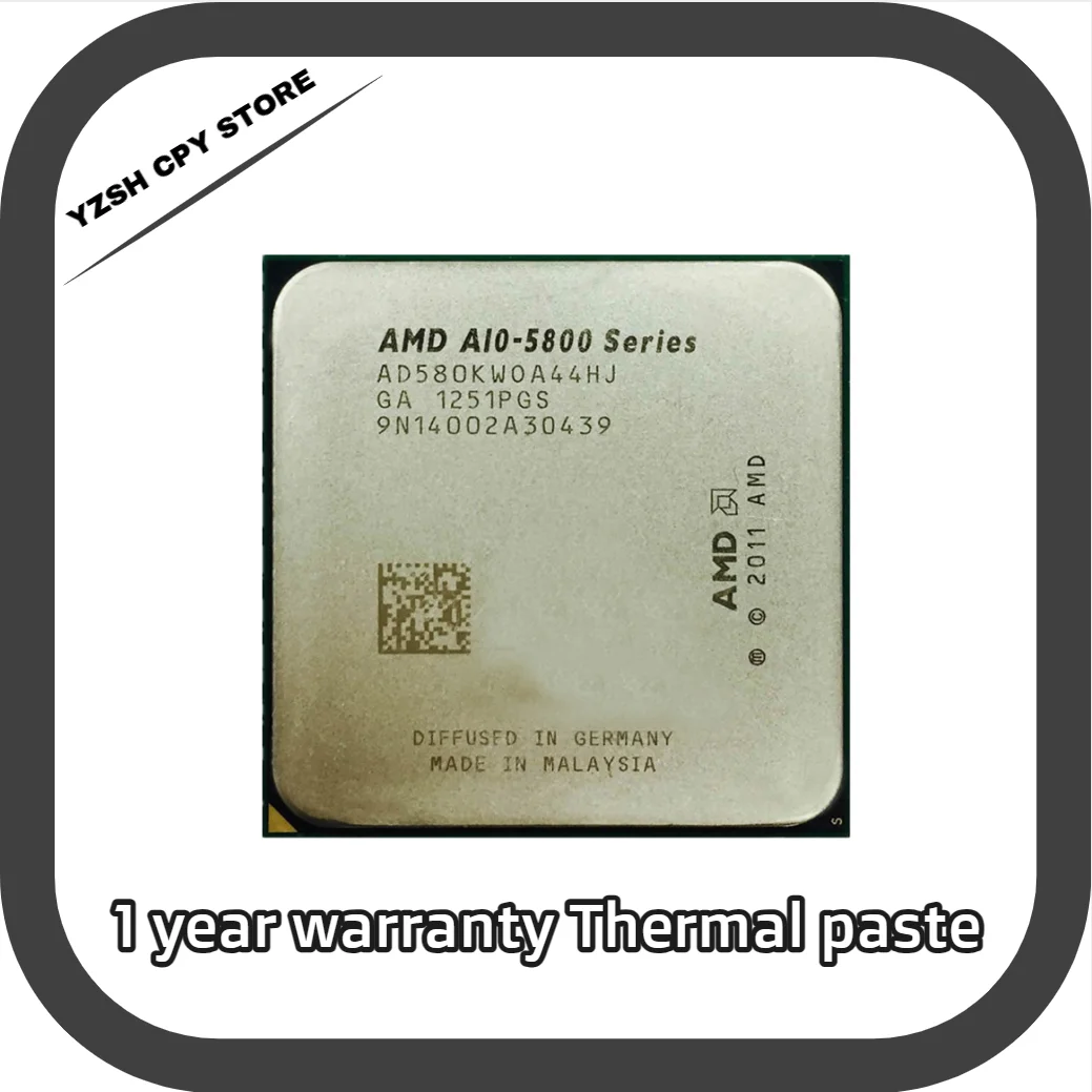

AMD A10-Series A10-5800 A10-5800K A10 5800 A10 5800K Quad-Core CPU Processor AD580KWOA44HJ Socket FM2