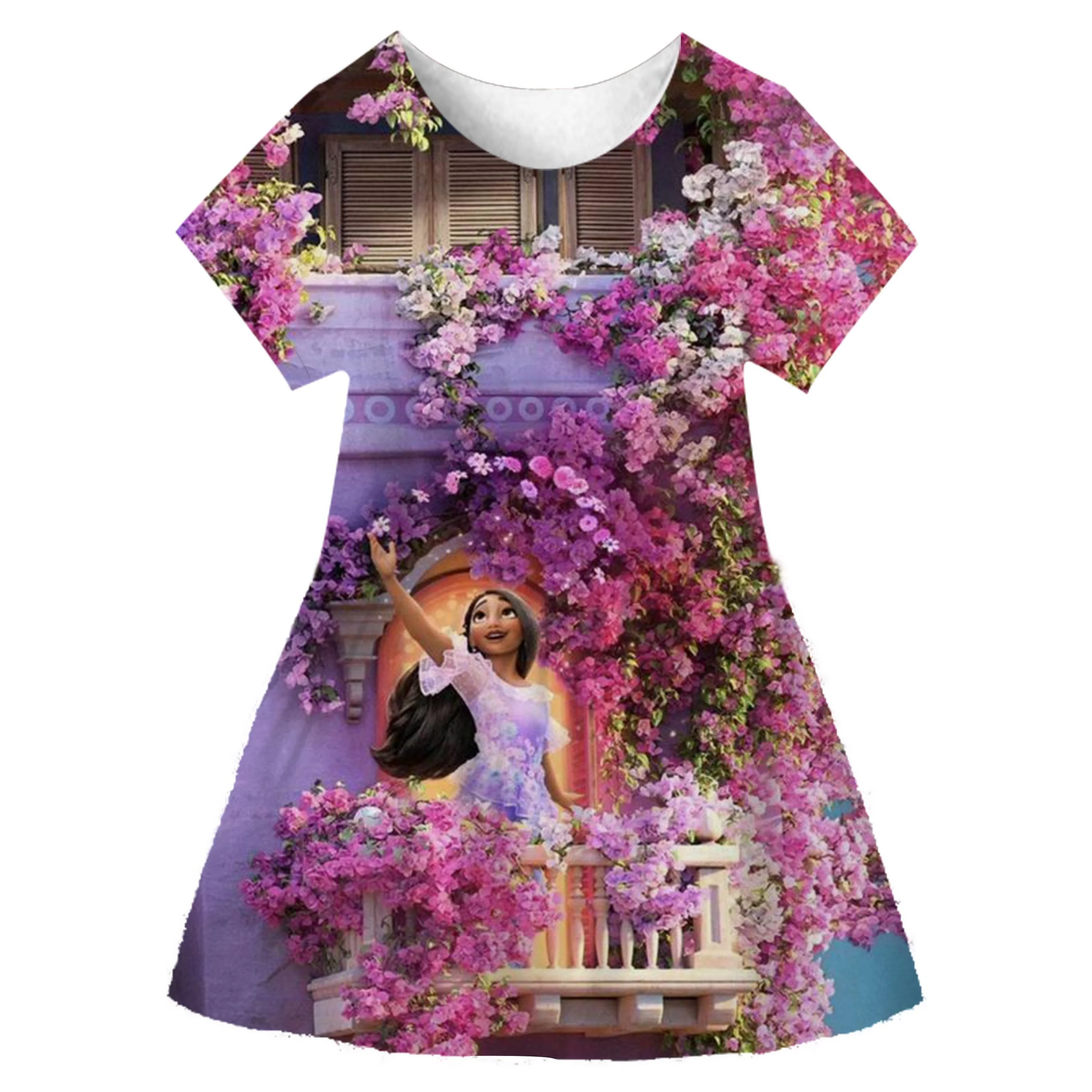 Isabela Mirabel Charm Cosplay 3D Costume Girl Dress For Carnival Princess Party Clothes Flower Ruffles Encanto Dress Girl Dress