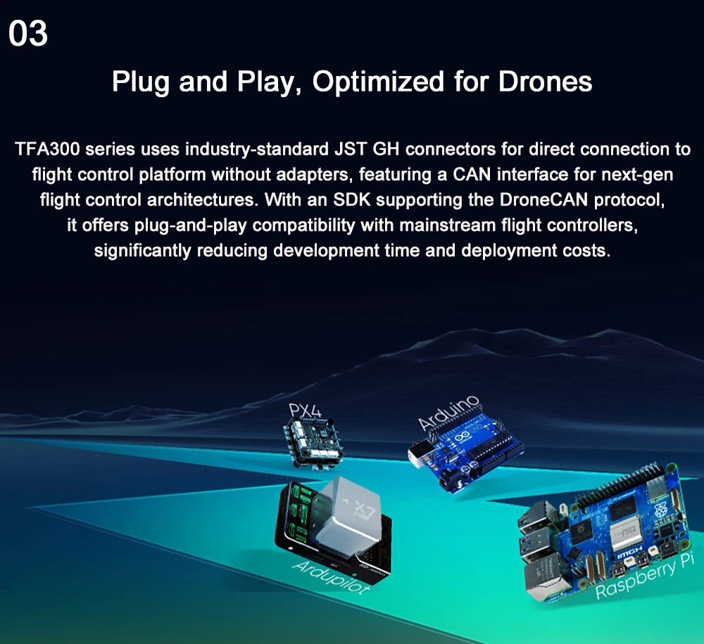 TFA300 Ultra-high Frequency Lightweight UAV Lidar TFA300-L Radar Sensor 290M Ran