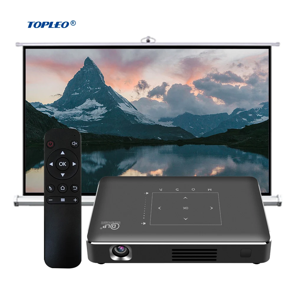 Topleo P10 II Android 65 lumens Smart Dlp Projector Home Theater Portable Mini Smart Projector topleo computer desktop mini pc advisement player dual lan 1000m fan heat sink gaming desktop computer mini pc win 11