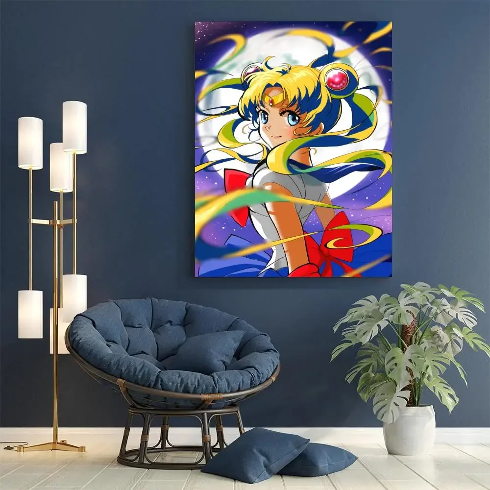 S-Sailor-M-Moon-Girl 포스터 클래식 애니메이션 포스터, 멋진 벽 스티커, 거실 바 장식 아트 벽 스티커
