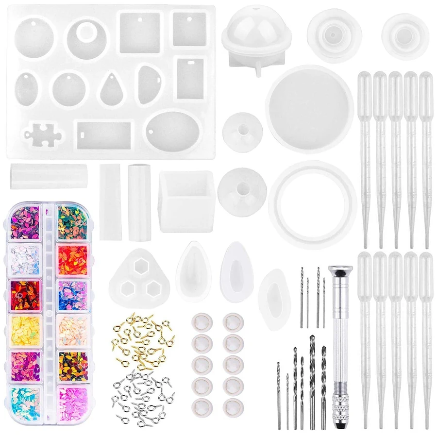 

Resin Molds, 149 Pieces Silicone Resin Casting Molds and Tools Kit for Jewelry Resin Craft