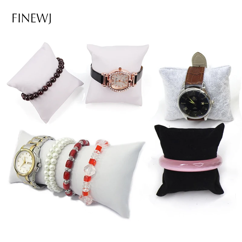Wholesale Watch Bracelet Pillow for Case Box Soft Velvet PU Leather Anklet Bangle Display Stand Holder Cushion Photography Prop