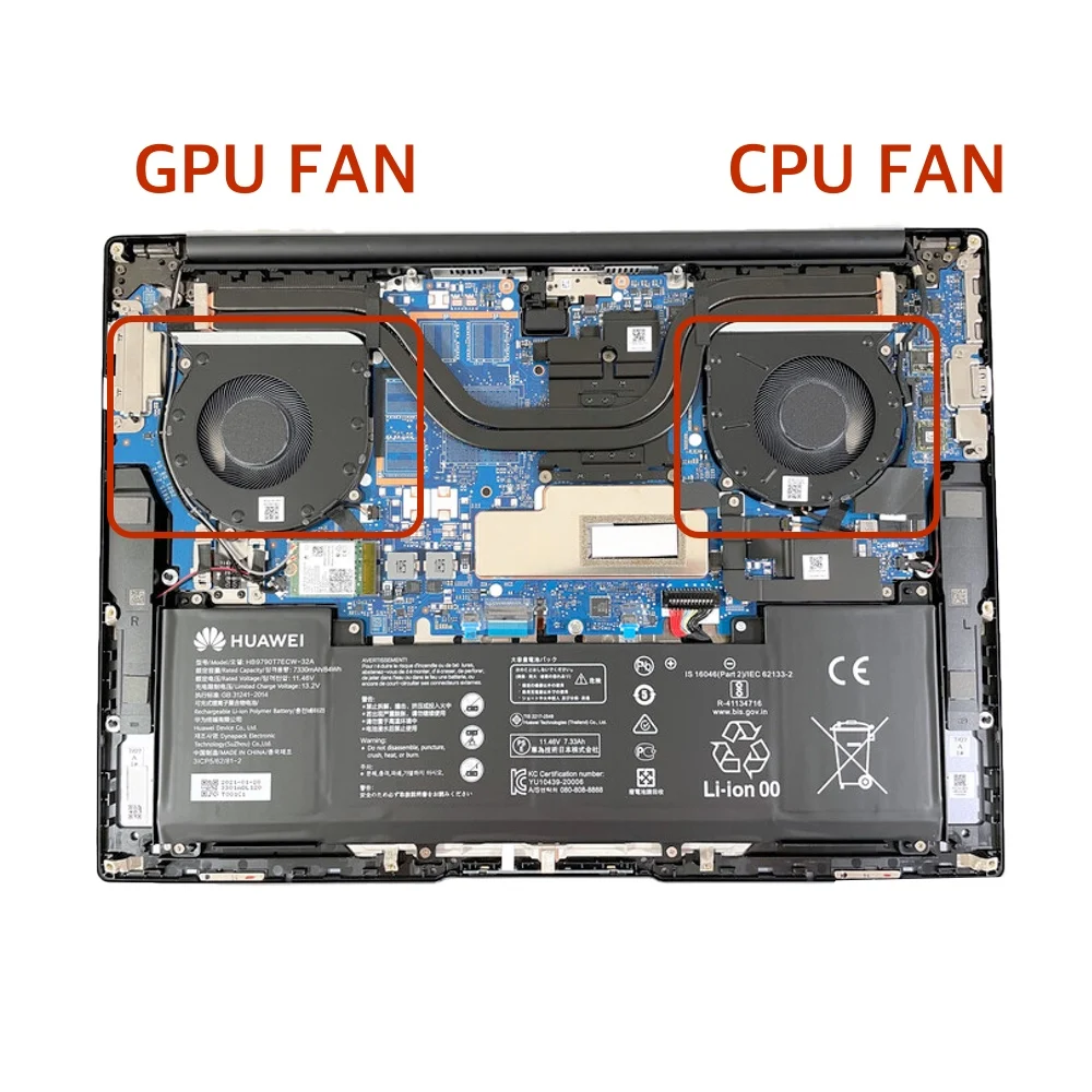 Computador Cpu Gpu Ventiladores de Refrigeração para Huawei Matebook 16 Crem-wfg9 Crem-wfd9 Ventiladores do Portátil Refrigerador Radiador Ns85c5820d09 Ns85c5720d08 - Imagem 4