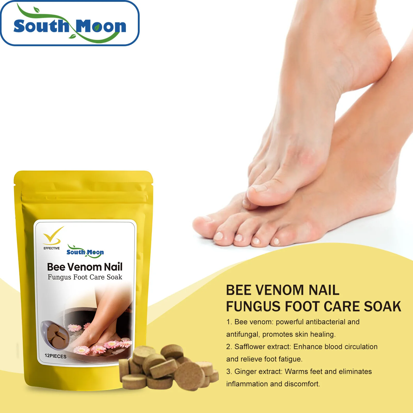 Anti Fungal Foot Soak Anti Infection Onychomycosis Paronychia Repair Discolored Thickened Nails Foot Peeling Moisturizing Pills