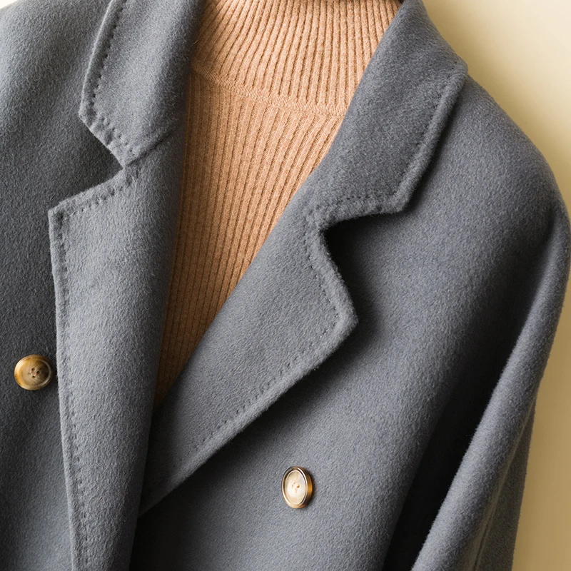 女性のウールのジャケット,ロングカシミヤコート,ウールのジャケット 