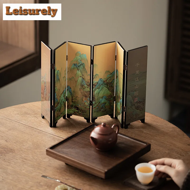 Lacquer Craft Double-sided Screen Tea Pet Ancient Tea Sculpture Tea Figurine Play Toys Tea Statue Ornaments Can Be Raised Craft
