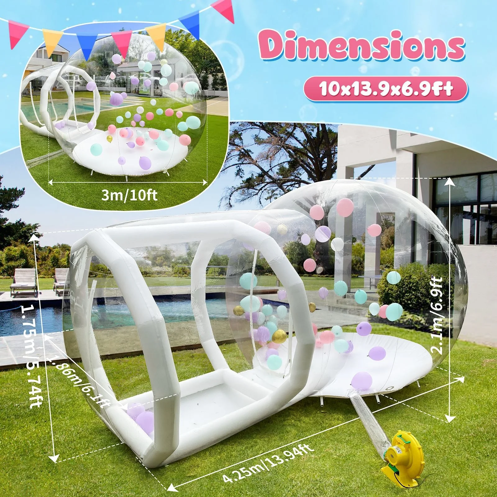 3M Inflatable Transparent Bubble Tent 2
