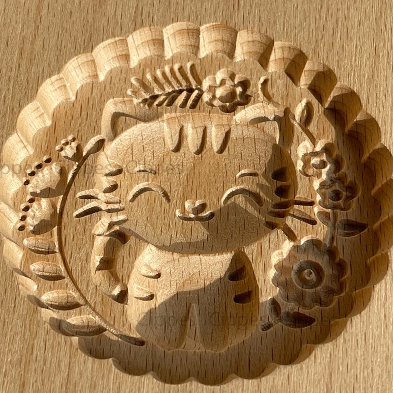 Rouleau à Pâtisserie En Bois Avec Motifs Flocons De Neige 3D - Longueur 35 Cm, Diamètre 4.5 Cm, Pour Biscuits De Noël