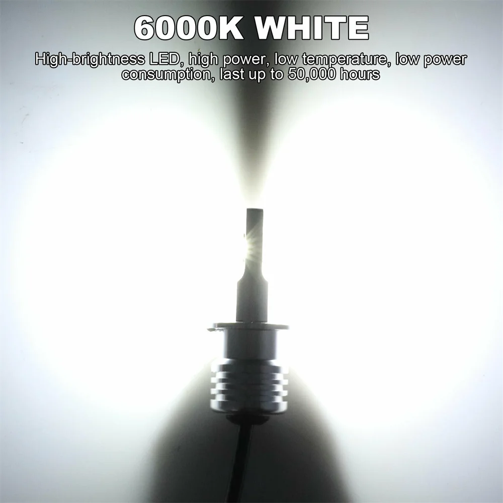 LED Headlight LED Bulb LED Light Fog and Headlight Bulbs 2x H3 LED Headlight Bulbs Kit 80W Super White 3570 6000K 3000K Canbus Error Free CAR DOWN LIGHT Auto Lights 12V 24V