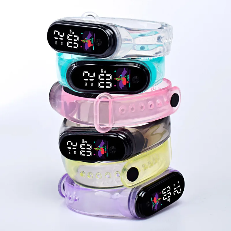 Colored Transparent Silicone Kids Watch for Boy Girls Sports Fashion Watch Digital Kids Watches Fashion Bracelet High Quality shsby brand new led silicone watch fashion children sports watch simple colorful bracelet watch couples digital watches gift