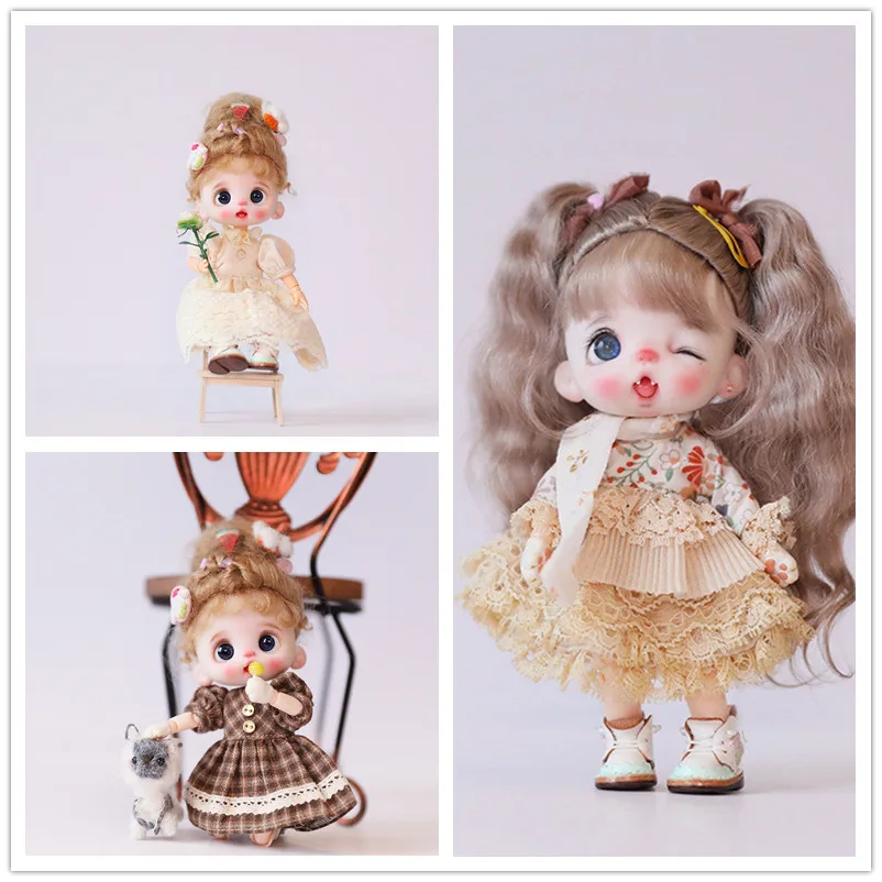 

OB11 Doll Clothing Accessories Plaid Dress YMY Doll Clothing GSC Plain Body 1/12 Inch BJD Clothes Can Be Worn