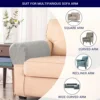 2pcs/Set Water Resistant Leaf Texture Jacquard Stretch Sofa Armrest Protective Cover Spandex Washable Soft  Armrest Cover 6