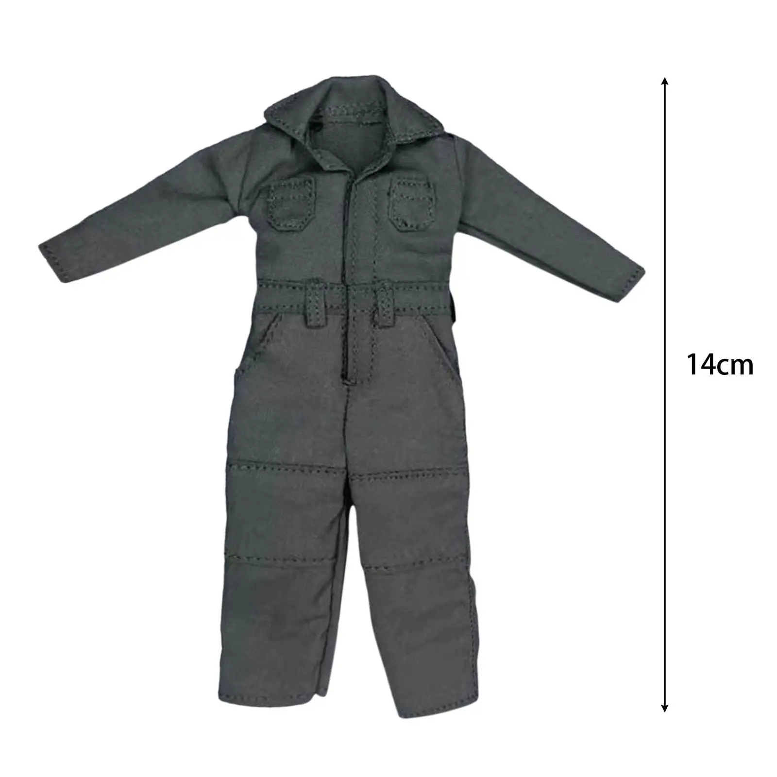 1/12 Scale Jumpsuit Action Figures Coveralls Miniature Soldier Costume Doll Uniform Model Doll Toy for Presents Study Room