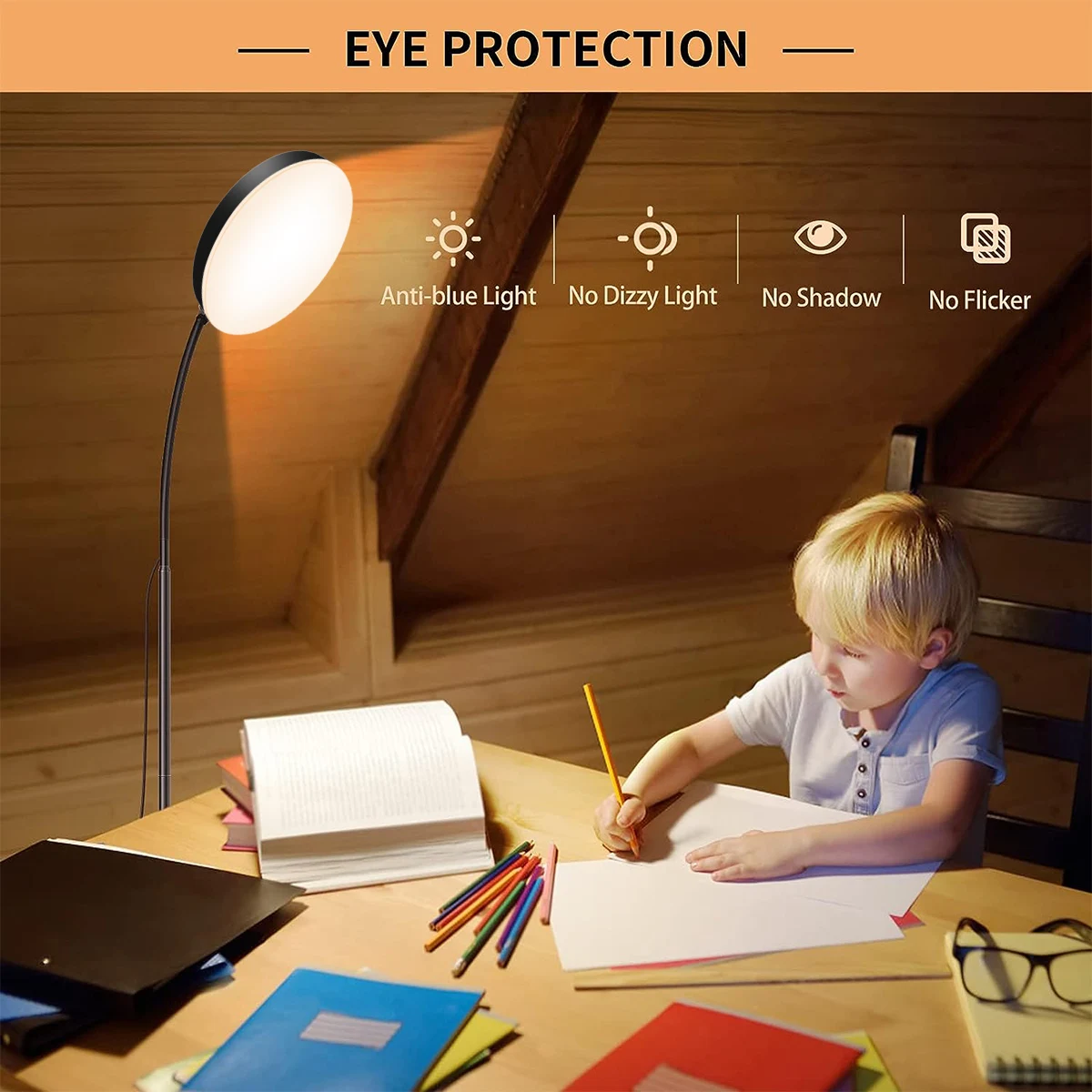 LED Floor Lamp Changeable Reading Lamp with Flexible Gooseneck Dimmable Table or Floor Standing Task Light for Indoor Room 6