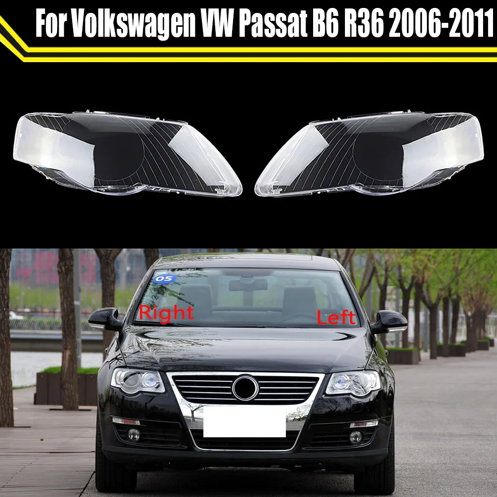 

Car Headlight Cover Headlamp Caps Lampshade Lampcover Head Lamp Light Glass Lens Shell For Volkswagen VW Passat B6 R36 2006-2011