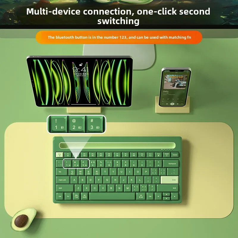 Wireless bluetooth keyboard with card slot high value light and portable girls office tablet keyboard