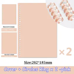 Colorful Transparent Loose-Leaf Notebook Set - Cute Stationery - A5 (Pink -4pcs)