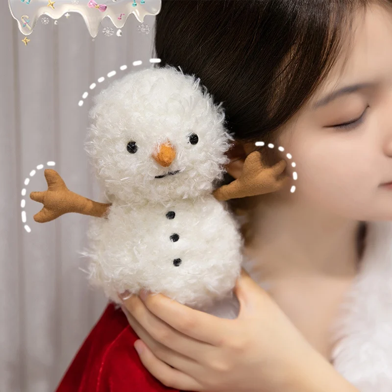 Christmas Day Cartoon Plushies Stuffed Scarf Snowman Elk Green Tree Soft Plush Toy Party Prop Decor Gift 4