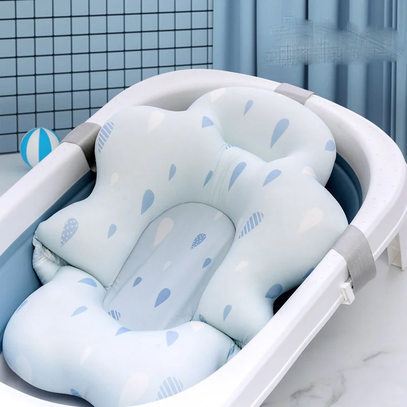 baby bathing bath mat newborn baby bath mesh pocket can sit and lie down rack tub universal suspension mat