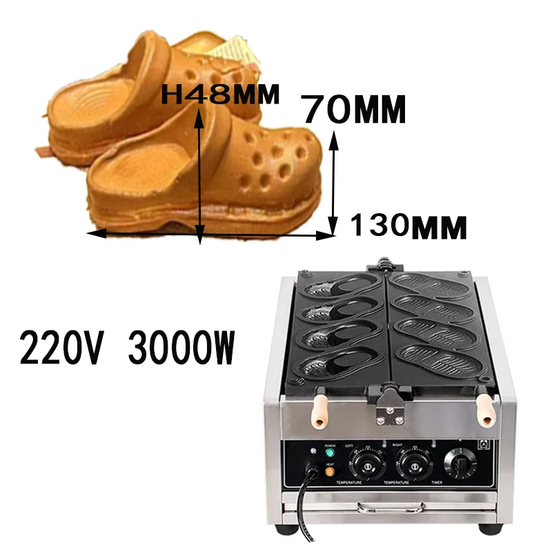 Description Picture 3 of itemElectric Shoe-Shaped Waffle Making Machine Set Non-Stick Coated 4pcs Commercial Bread Baker Shoe Form Maker for Kitchen