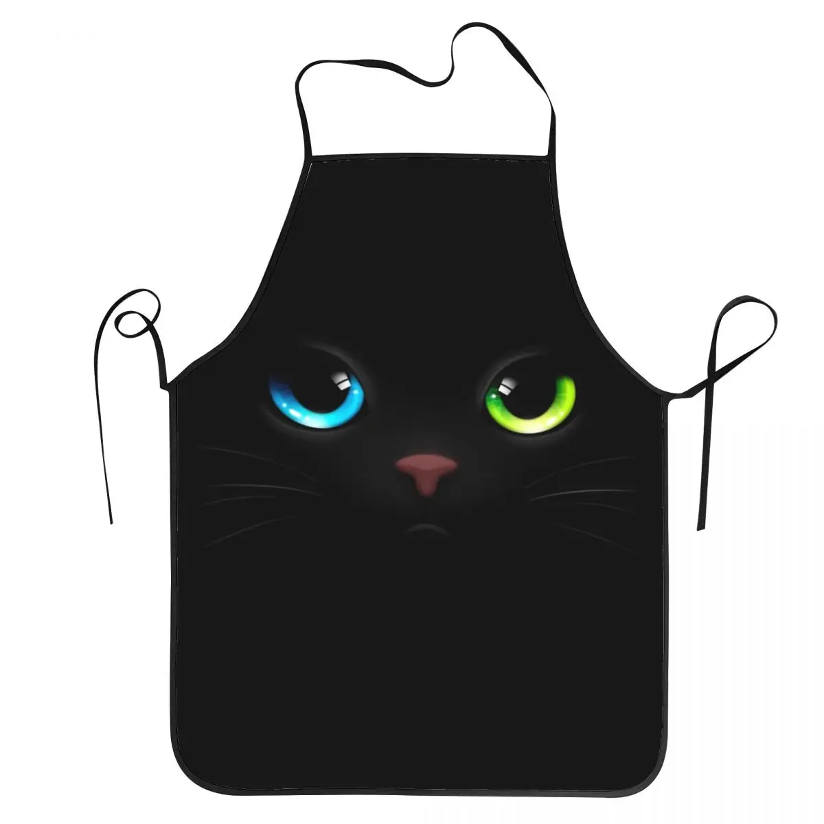 

Черный кот, искусственная кожа для мужчин, женщин, для взрослых, унисекс, кухонный нагрудник шеф-повара, фартук, кухня, Приготовление выпечки, живопись