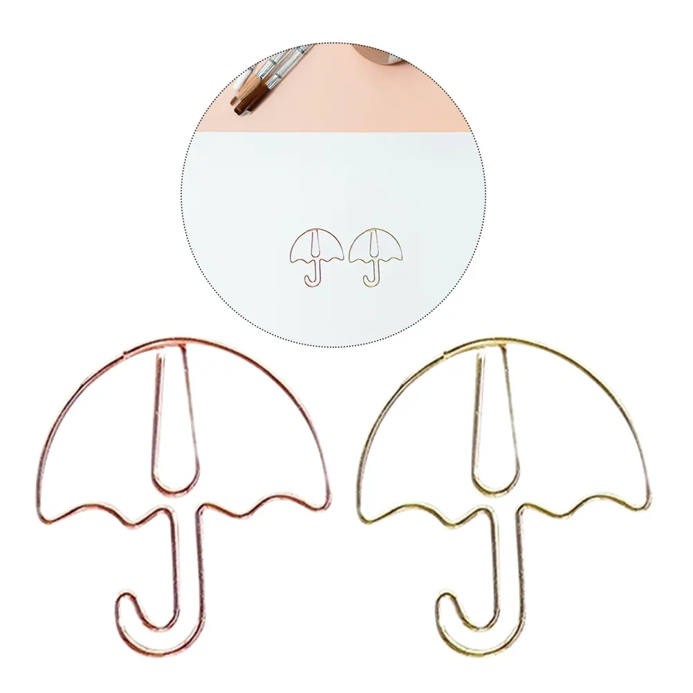 60Pcs 우산 디자인 종이 클립 귀여운 금속 다채로운 문서 홀더 장식 클립 작은 노트북 플래너 학교 용품
