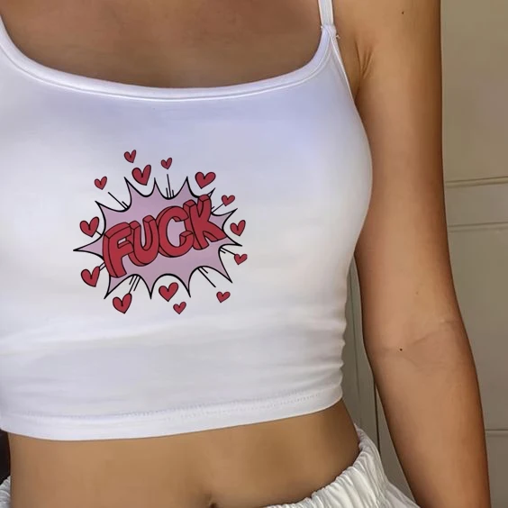 T shirt summer American print Spice Girl trend slim-fit short round neck short sleeve show midriff
