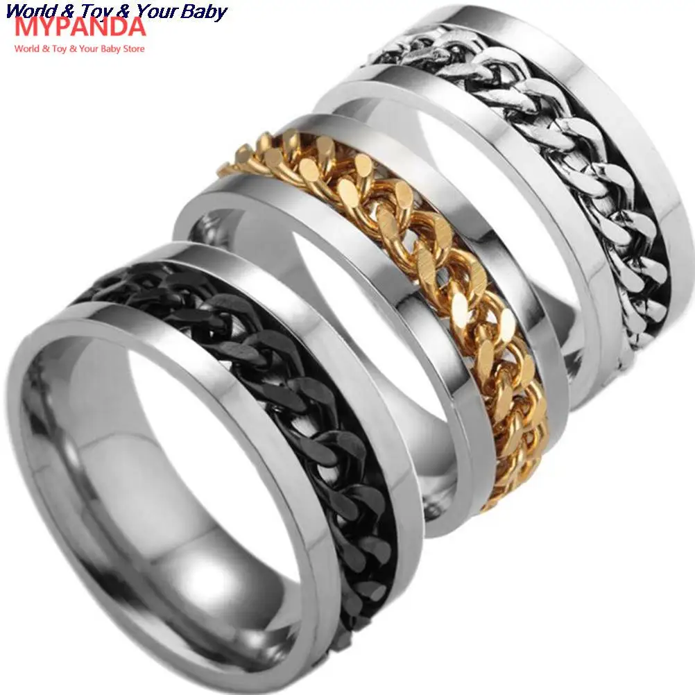

Hot sale Antistress toy EDC Finger Fidget Spinner RingToy for ADHD Autism Stainless Steel Chain Ring Fidget