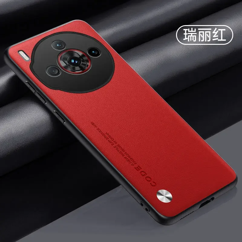 Leather Silicone TPU Shockproof Bumper Protective Case in Plain Design