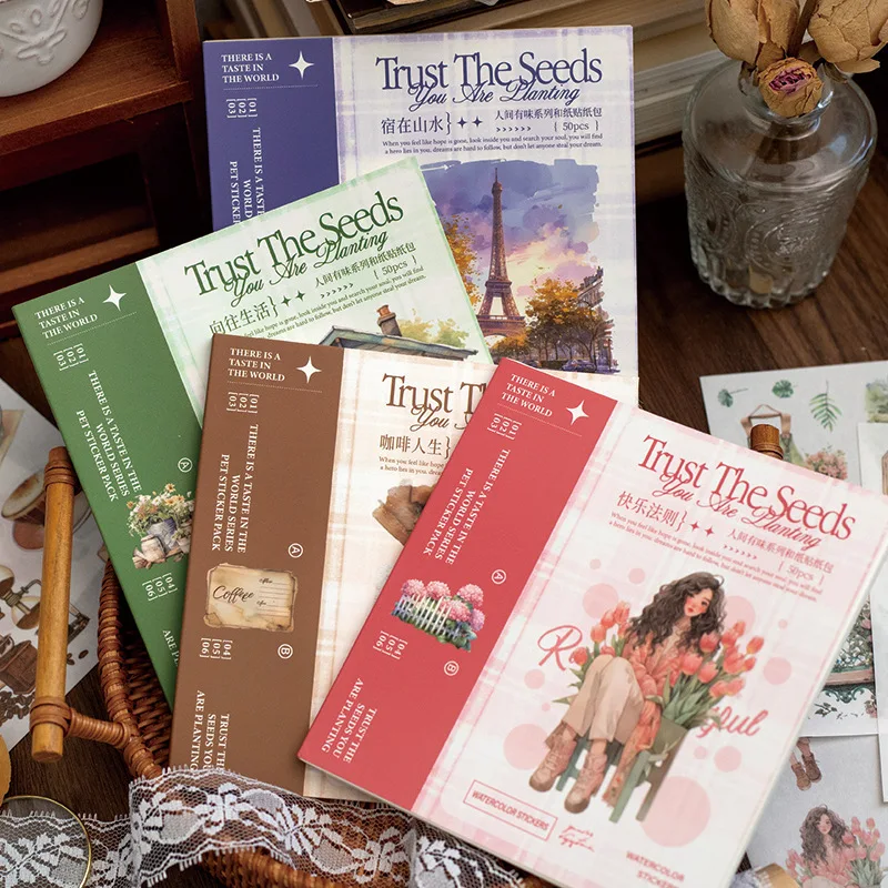 Scrapbook Supplies Sticker Book, 50 Sheets Journaling Stickers 1