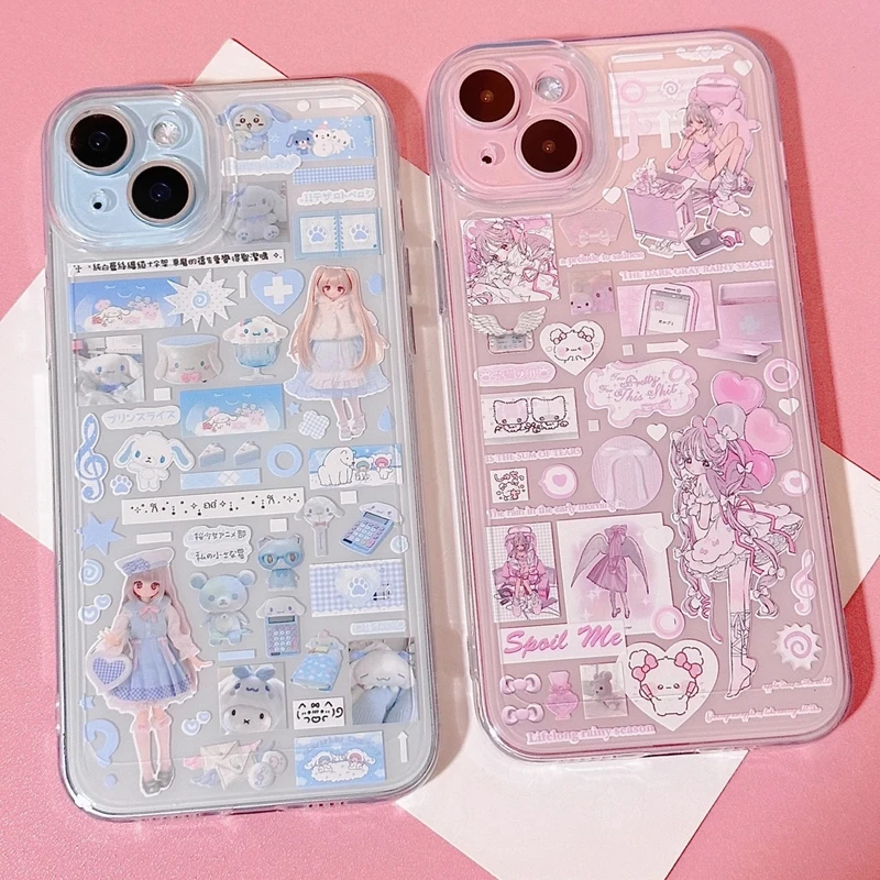 30 Sheets Korean Ins Cute Decorative Stickers Book Y2K Scrapbooking Phone Case DIY Journal Collage Material Sticker Gift