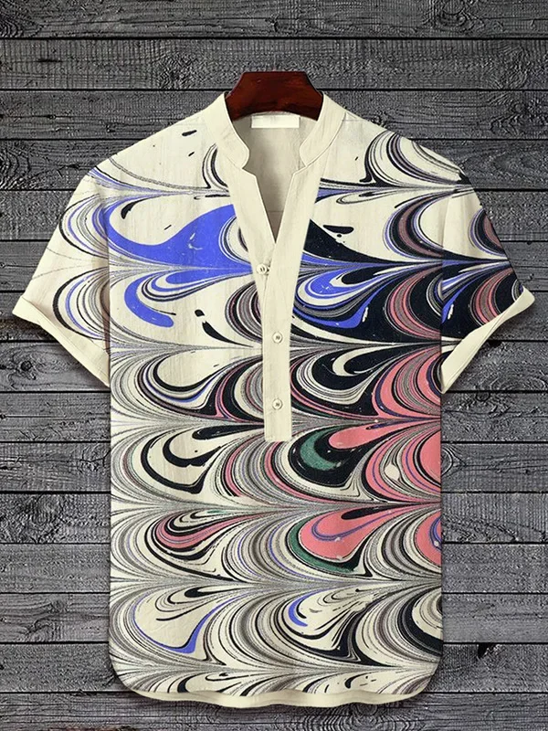Spring and summer men's and women's shirts independent station casual fish pattern Hawaiian style printed shirts men's tops 5