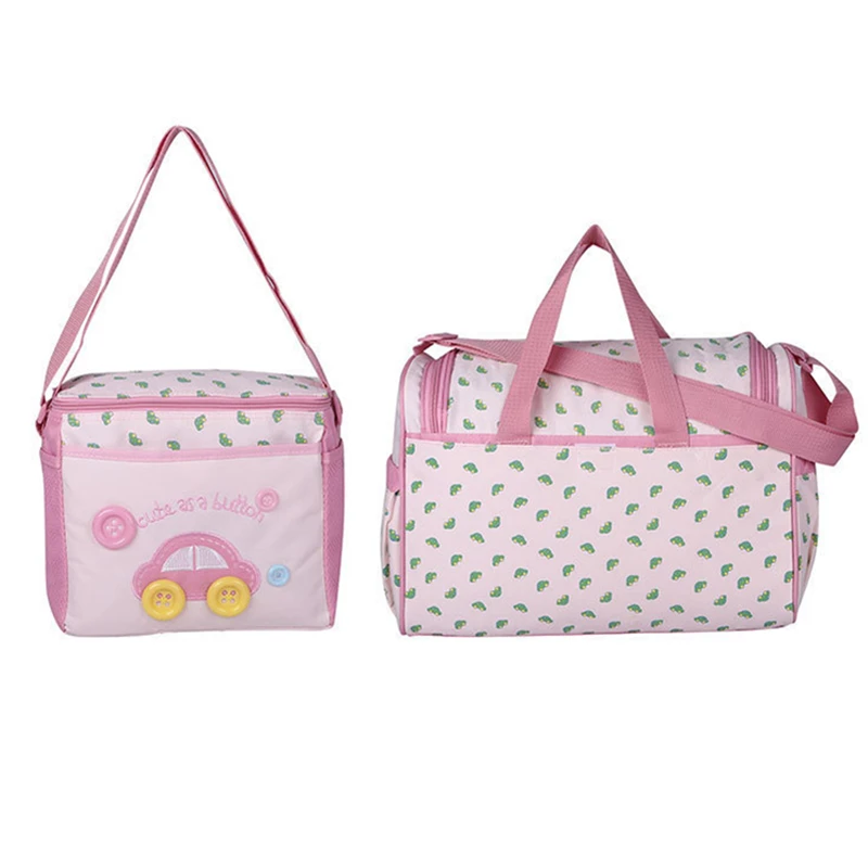 Vierdelige set modieuze multifunctionele tas van Oxford-stof met cartoonauto-thema, schuine schoudertas voor moeders en baby's._voghion.com