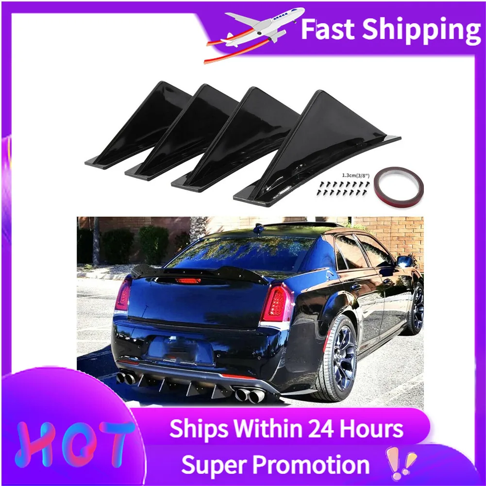 1set Universal Car Rear Bumper Lip Diffuser Splitter Spoiler Scratch Protector Fin Trim Cap for 300 ACCESSORIE Bumper Lip,Car Rear Bumper Lip