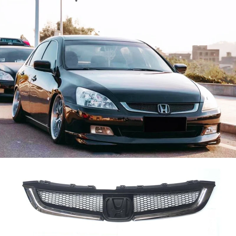 

Гоночные грили для Honda Accord решетка кузова моделирования Высокое качество Черный ABS пластик автомобильный бампер модифицированные аксессуары 2003-2007