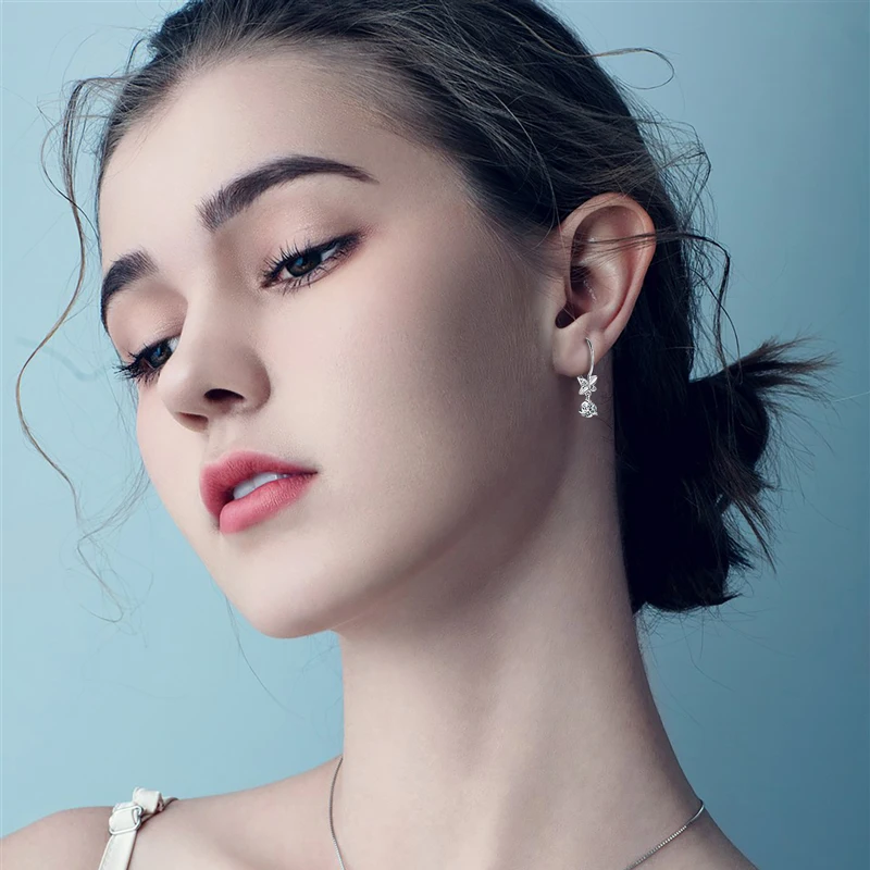 2024 Trend Real 925 Silver 5mm Round Moissanite Drop Clip Earrings for Women Four-leaf Clover Valentine Wedding Jewelry Gift 5 2024 Trend Real 925 Silver 5mm Round Moissanite Drop Clip Earrings for Women Four-leaf Clover Valentine Wedding Jewelry Gift 5