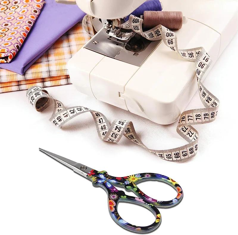날카로운 자수 바느질 가위, 가죽 가위 커버 포함, 바느질 공예, 수공예 DIY 도구, 3.6 인치