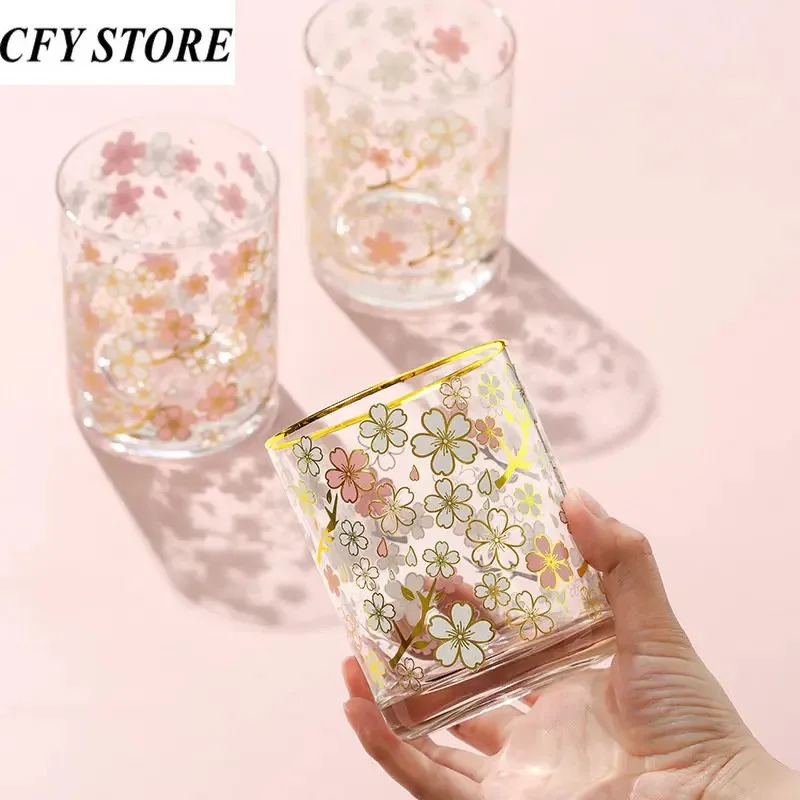 396ml Cold Water Color Changed Glass Cups Round Mouth Coffee Mug Wine Glass Gradient Color Girl Mug