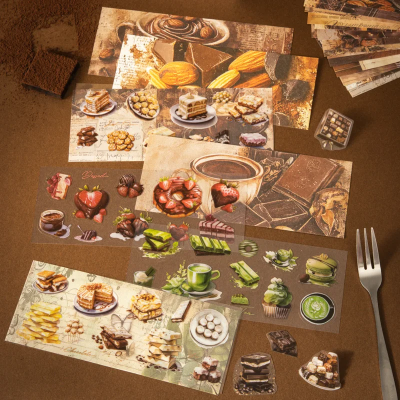 Decor Scrapbook Vintage Materials Paper Stickers Combo Kit 50pcs DIY Junk Journal Collage Photo Album Retro Background paper